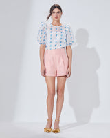 Sequin Detail Embroidered Shorts