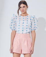 Sequin Detail Embroidered Shorts