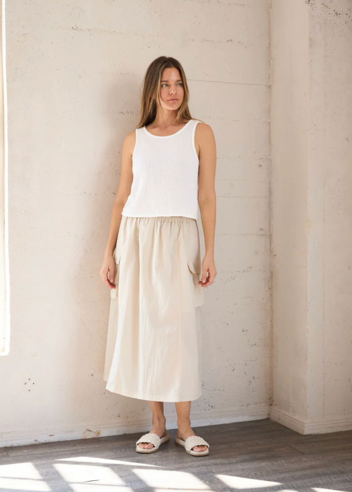 Side Pocket Skirt with Adjustable String