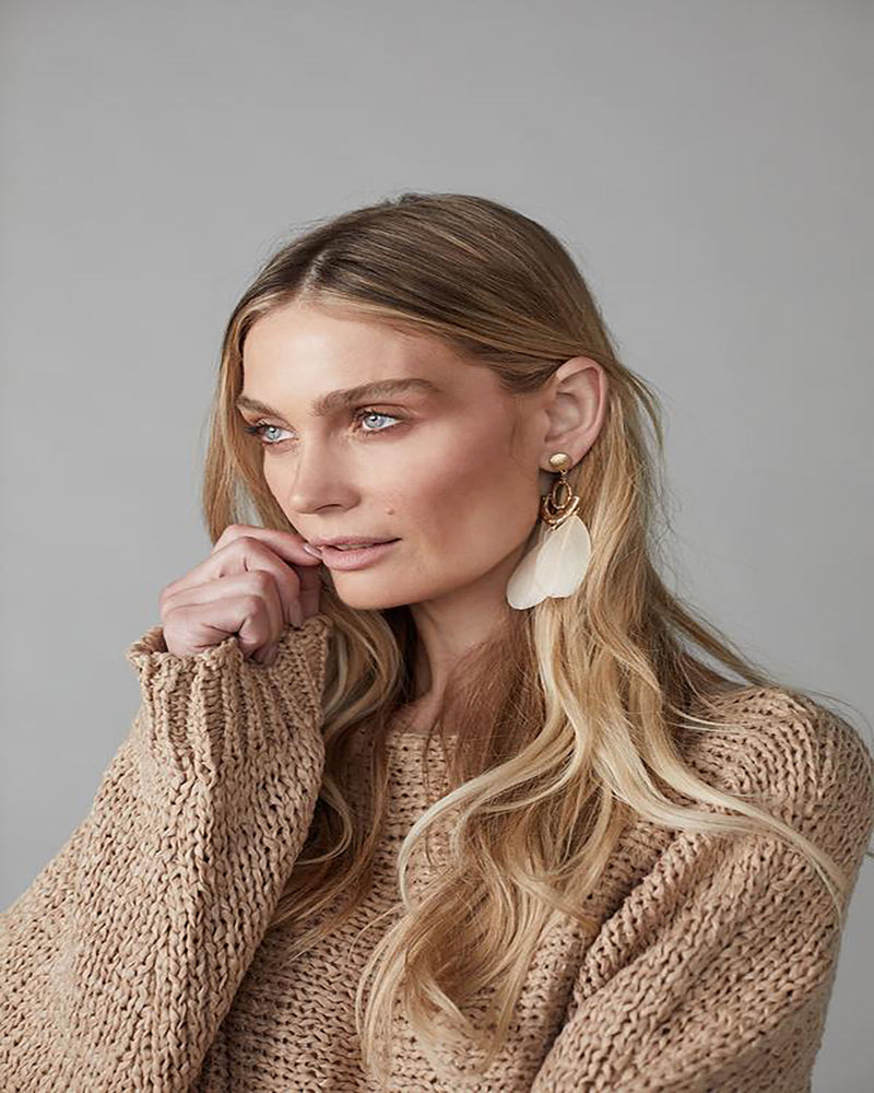 Geometric Feather Earrings
