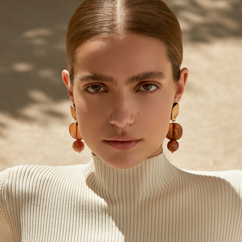 Acrylic & Wood Dangle Earrings