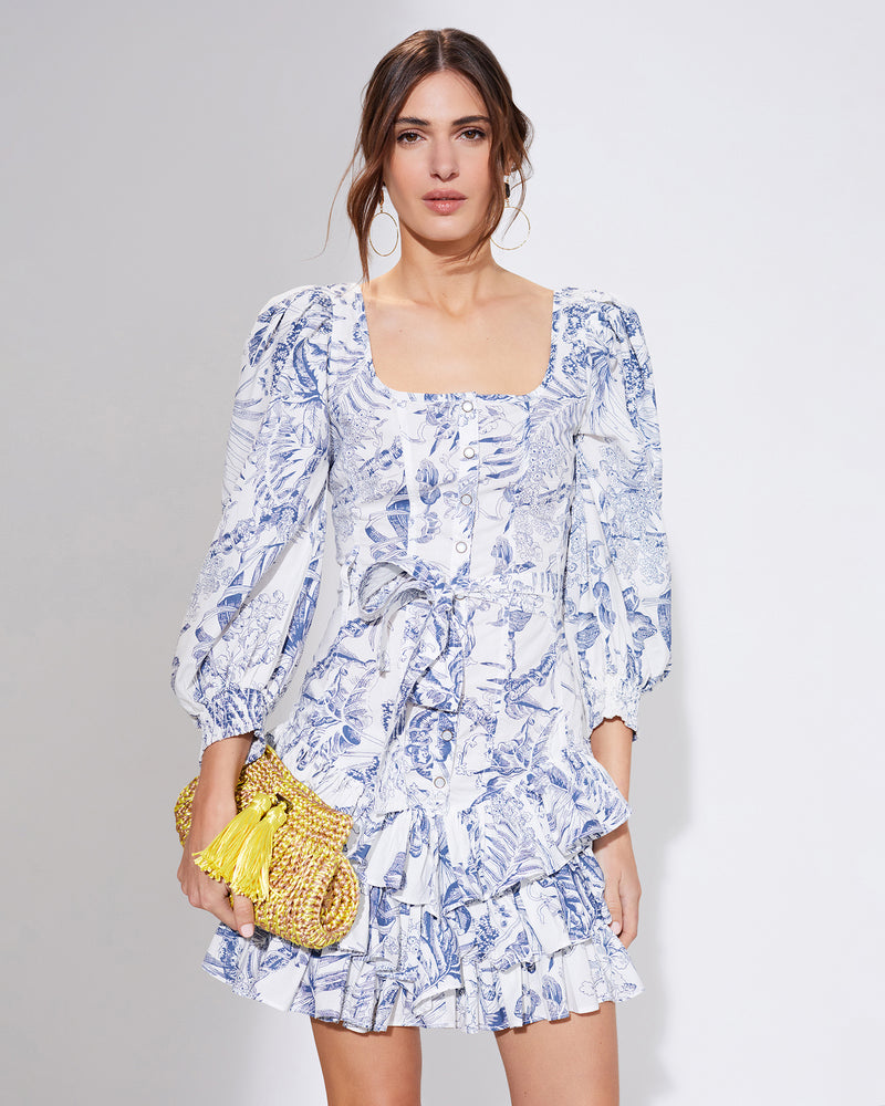 Statement Sleeve Ruffle Mini Dress