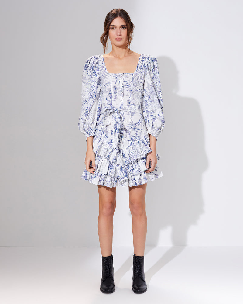 Statement Sleeve Ruffle Mini Dress