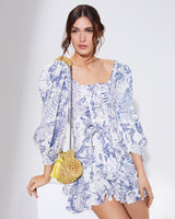 Statement Sleeve Ruffle Mini Dress