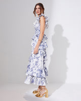 Layered Ruffle Print Dress