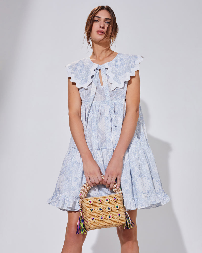 Top Handle Straw Color Pop Bag
