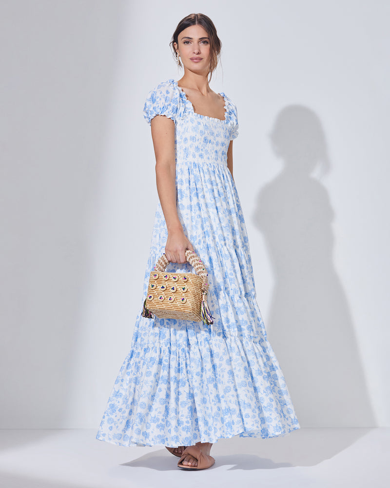 Top Handle Straw Color Pop Bag