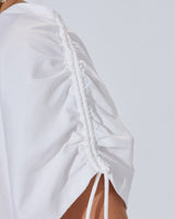 Ruched Shoulder Blouson Top