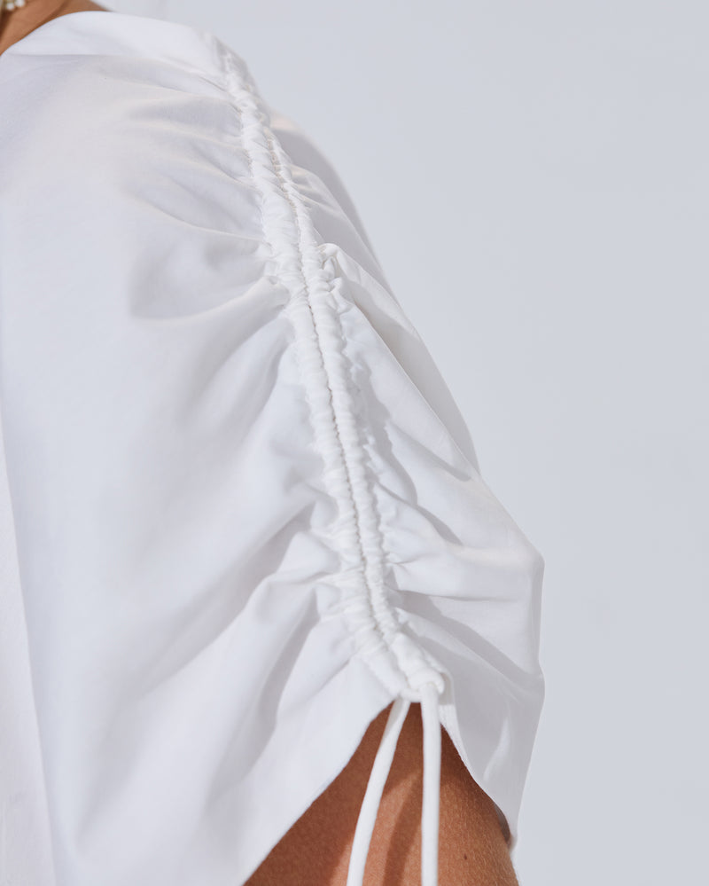 Ruched Shoulder Blouson Top