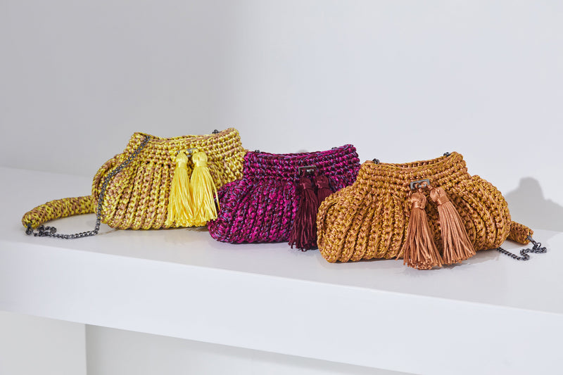 Satin Thread Crochet Convertible Clutch