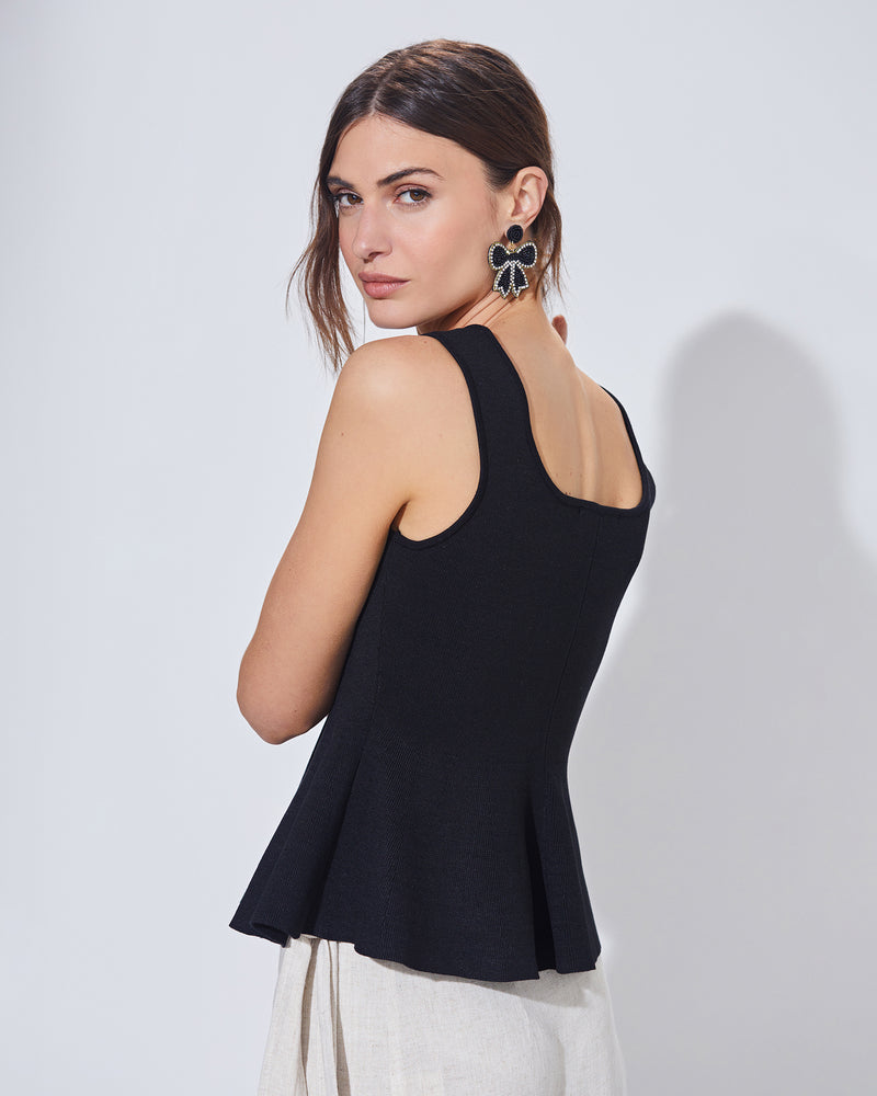 Ribbed Knit Peplum Top