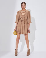 Tie Front Cut Out Mini Dress