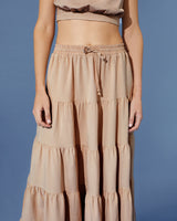 Crop Top & Tiered Maxi Skirt Set