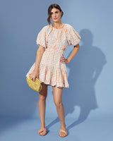 Tie Back Gingham Dress