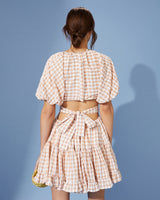 Tie Back Gingham Dress