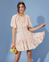 Tie Back Gingham Dress
