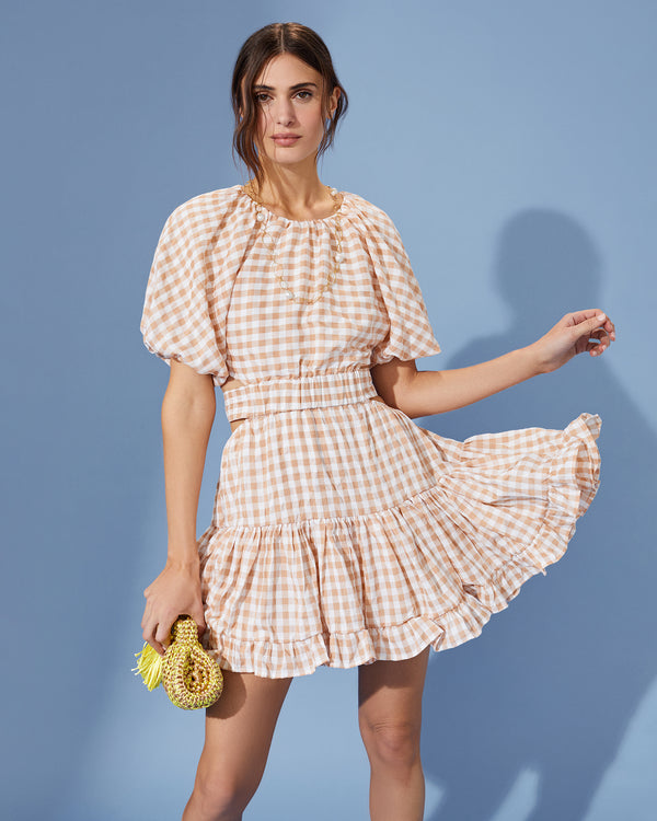 Tie Back Gingham Dress