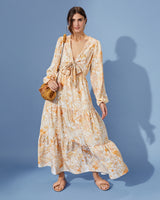 Tie Front Cut Out Maxi Dress