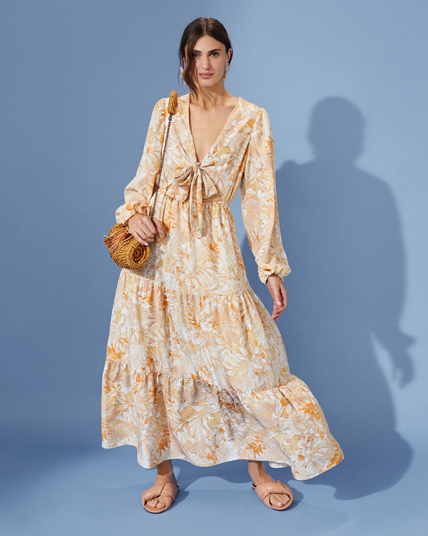 Tie Front Cut Out Maxi Dress