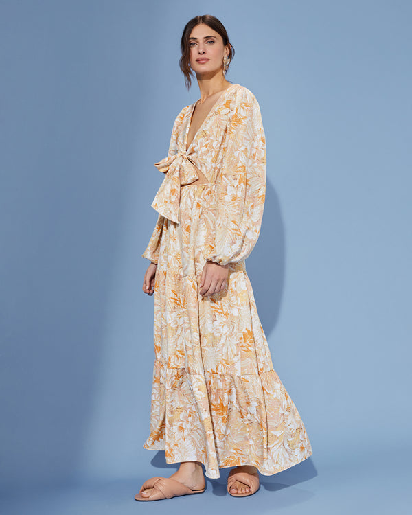 Tie Front Cut Out Maxi Dress