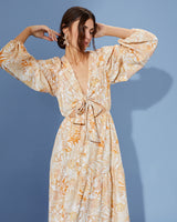 Tie Front Cut Out Maxi Dress