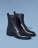 Black Studded Combat Boot