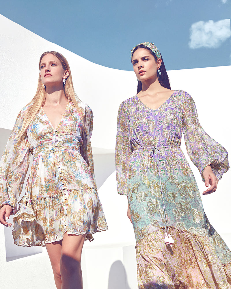 Shimmer Floral Mini Dress