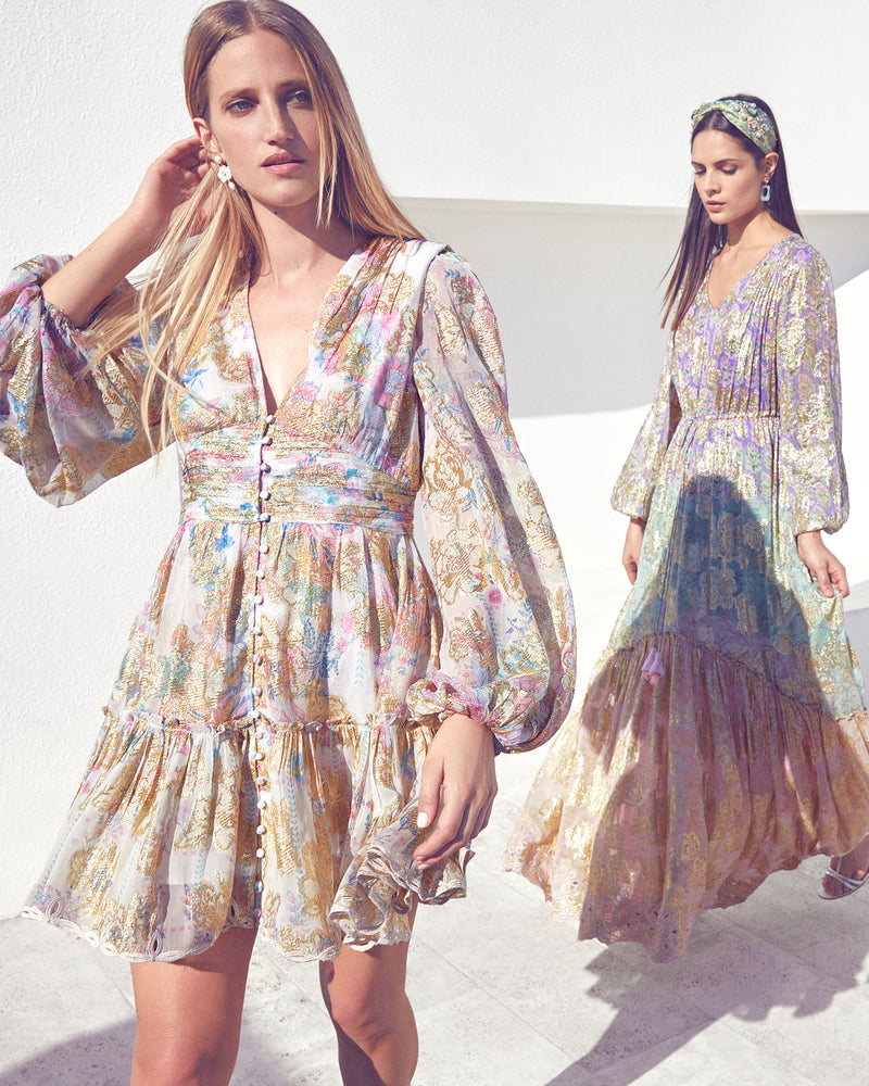 Shimmer Floral Mini Dress