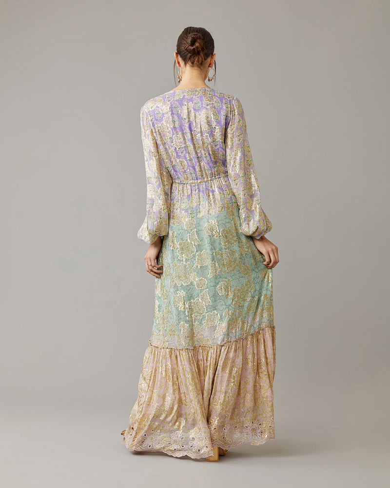 Tiered Shimmer Maxi Dress