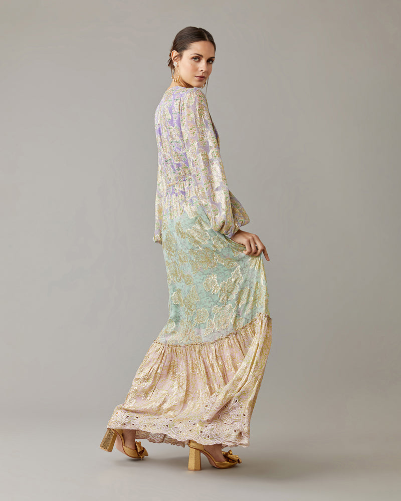 Tiered Shimmer Maxi Dress