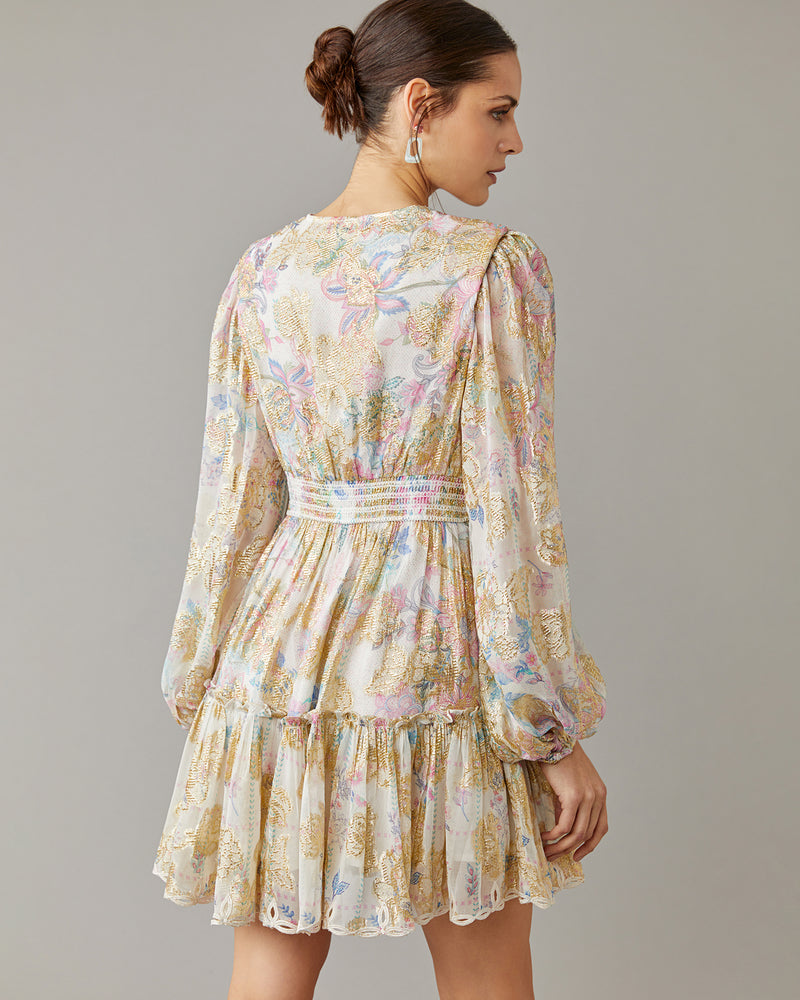Shimmer Floral Mini Dress