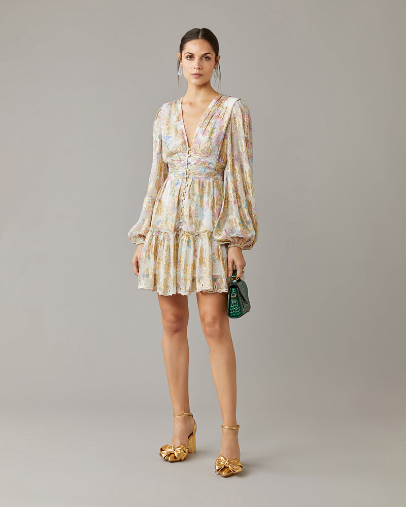 Shimmer Floral Mini Dress