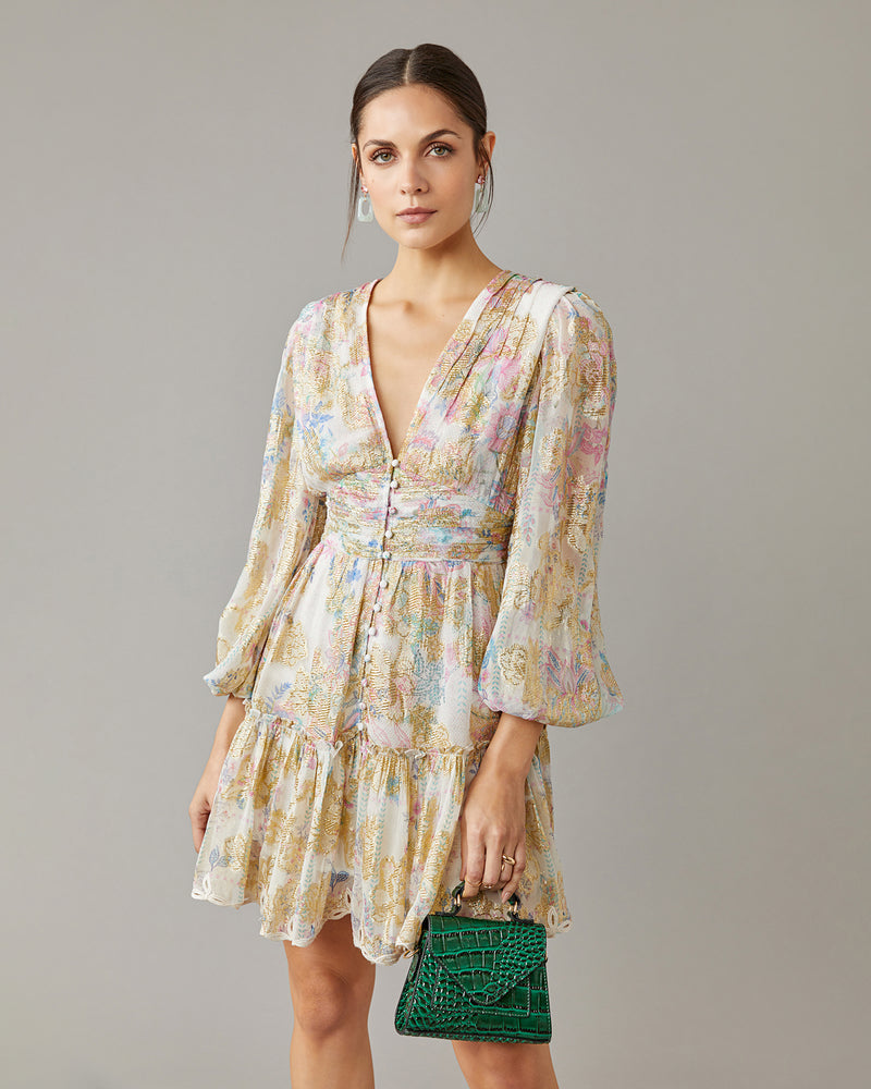 Shimmer Floral Mini Dress