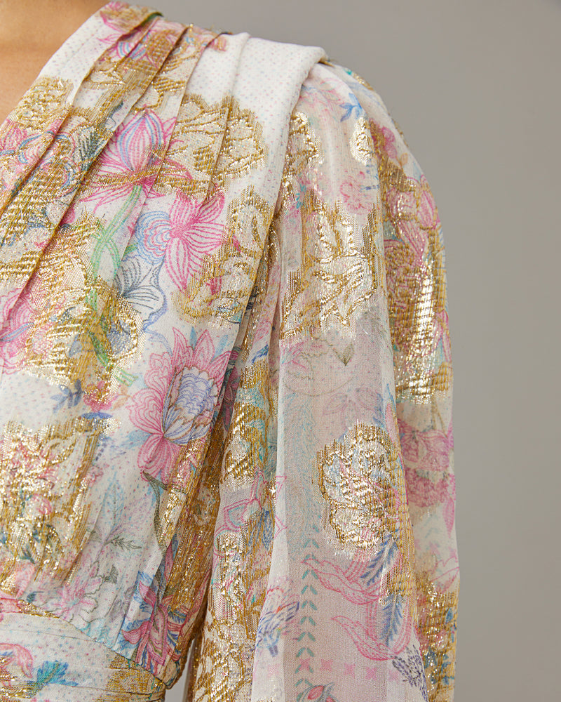 Shimmer Floral Mini Dress