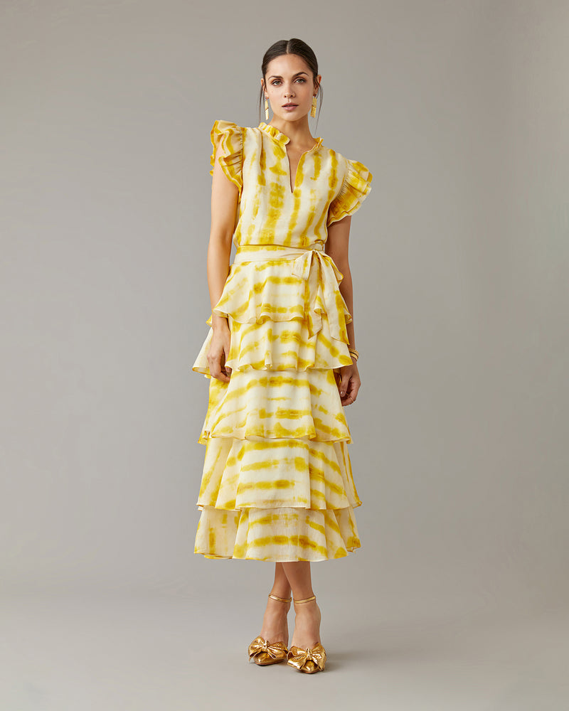Lemon Dye Ruffle Skirt