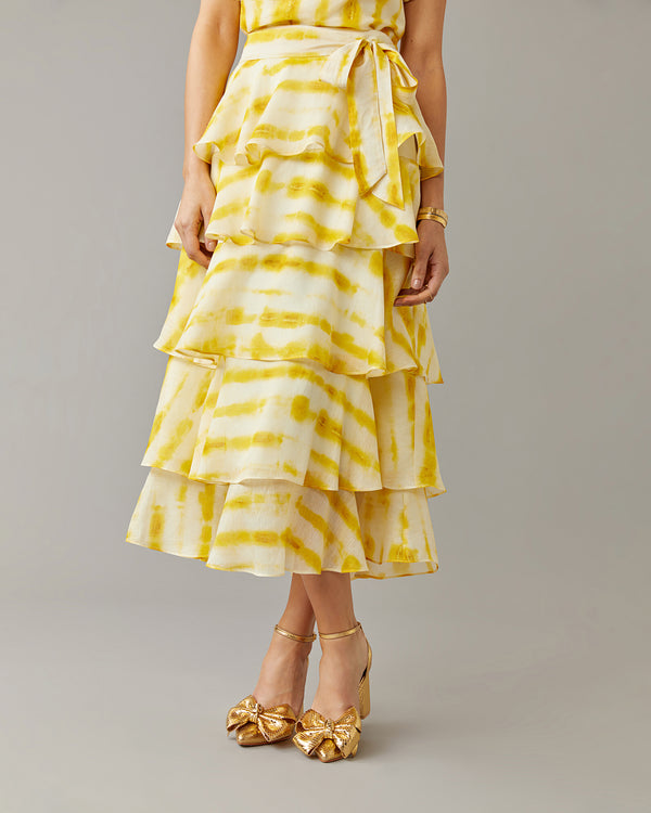 Lemon Dye Ruffle Skirt