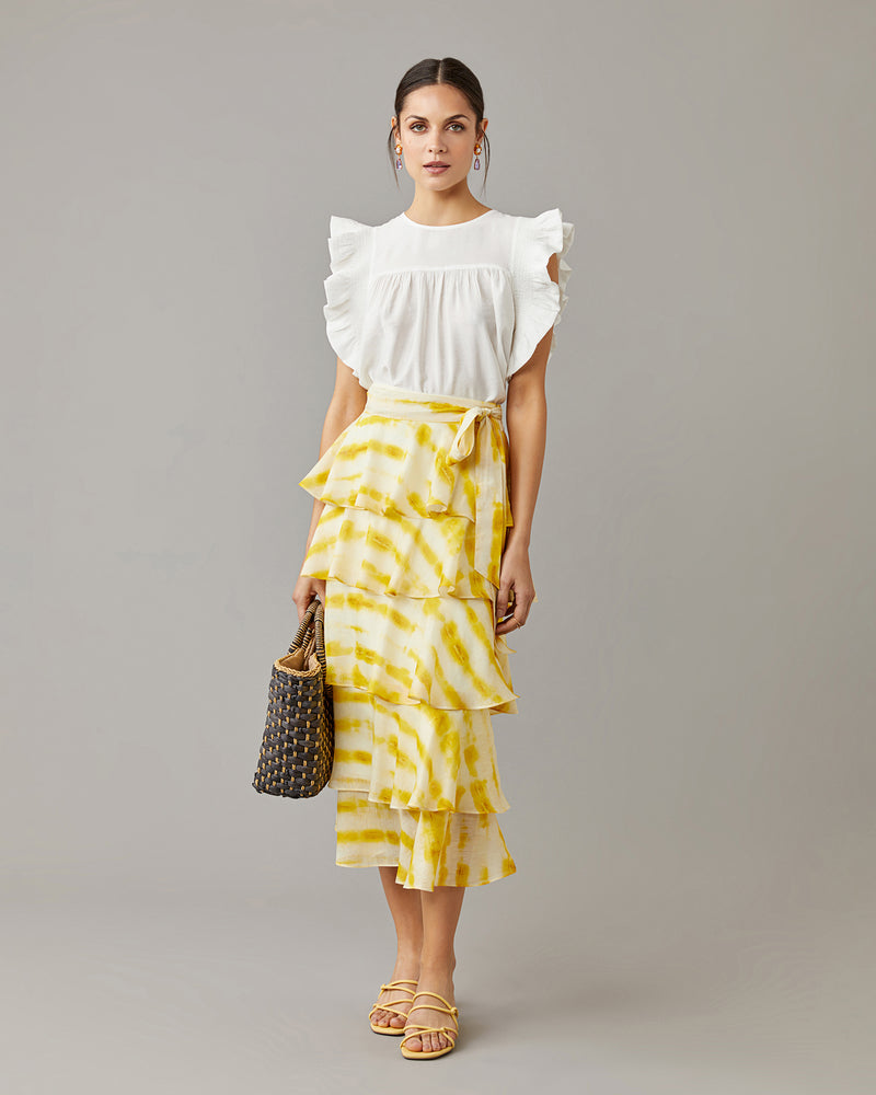 Lemon Dye Ruffle Skirt