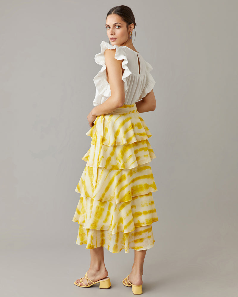 Lemon Dye Ruffle Skirt
