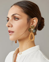 Natural Floral & Rattan Drop Earrings