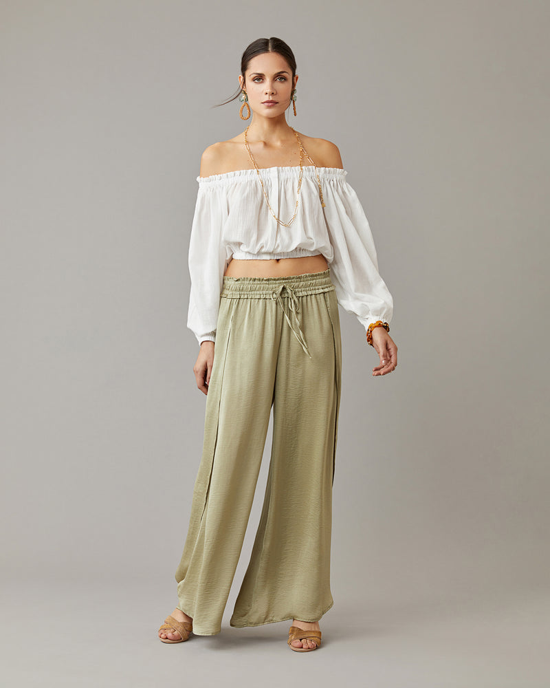 Side Slit Wideleg Pant