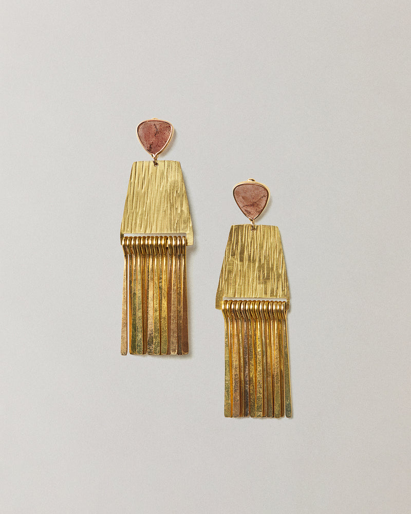 Hammered Fringe Drop Earrings