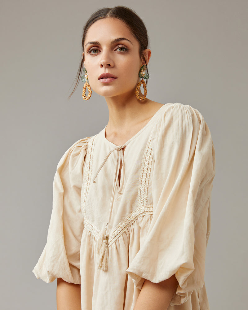 Natural Floral & Rattan Drop Earrings