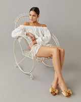 Metallic Bow Slide Sandal