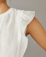 Pleated Ruffle Sleeveless Blouse