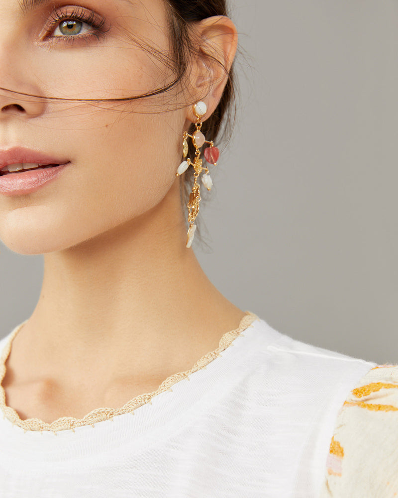 Mother of Pearl Bee Chandelier Earring