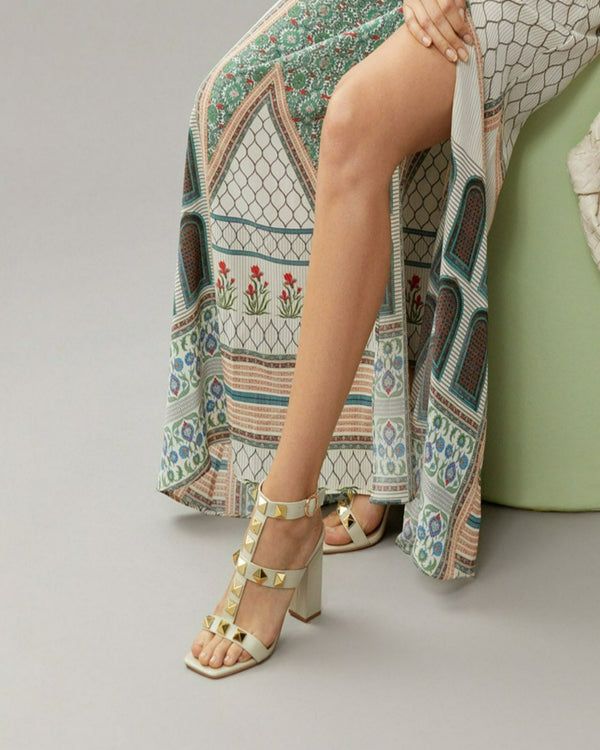 Studded Multi Strap Heel